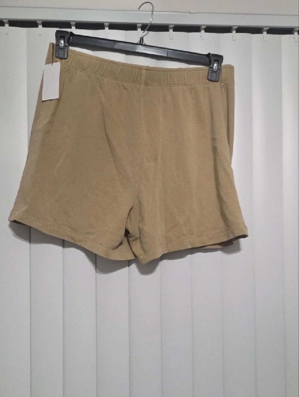 Calvin Klein Beige Elastic-Waist Cotton Shorts
